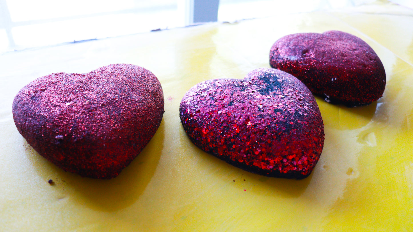 V-Day Glitter Hearts (Set of 3)