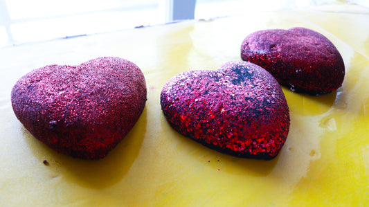 V-Day Glitter Hearts (Set of 3)