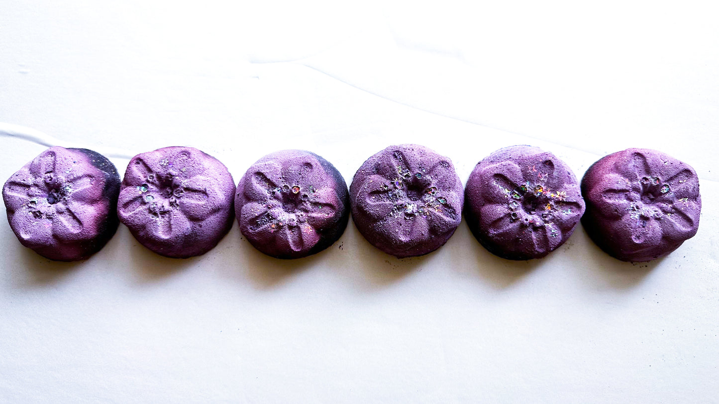Dusty Purple Round Flowers *Set of 6*