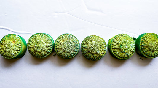 Hunter Green Glitter Medal Rounds* Set of 6 *