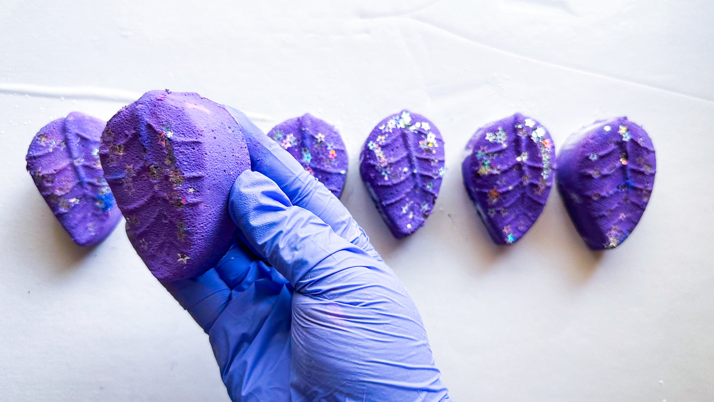 Cosmo Purple Glitter Leaves *Set of 6*