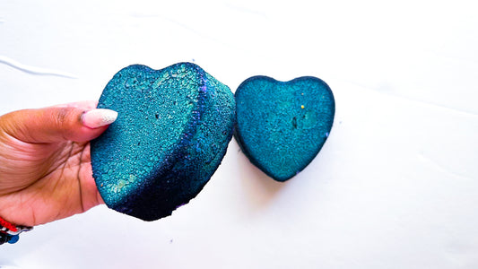 Teal Duo Medium 3D Hearts (Set of 2). *JASMRMarie Reform*