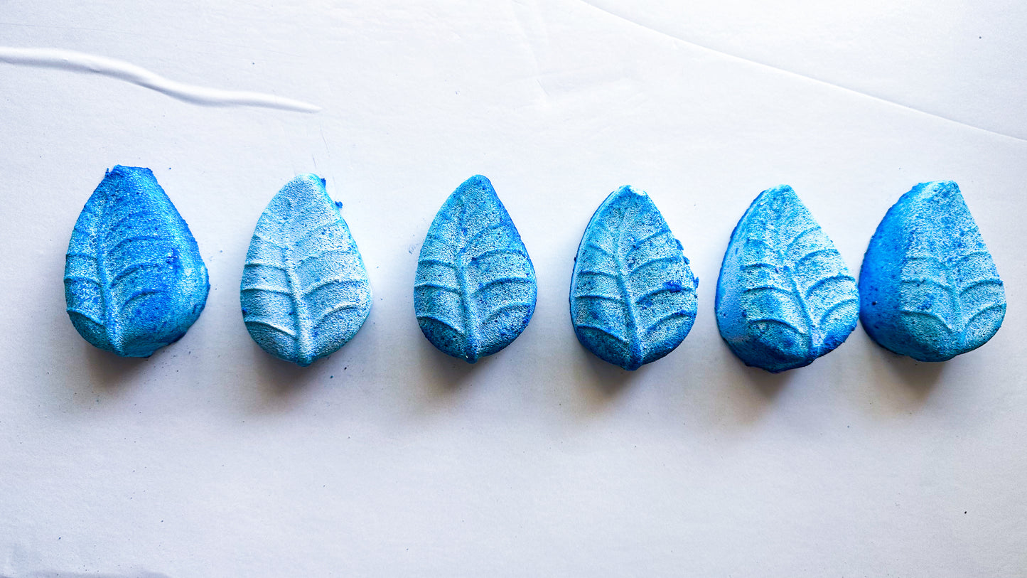 Dusty Blue Leaves *Set of 6)