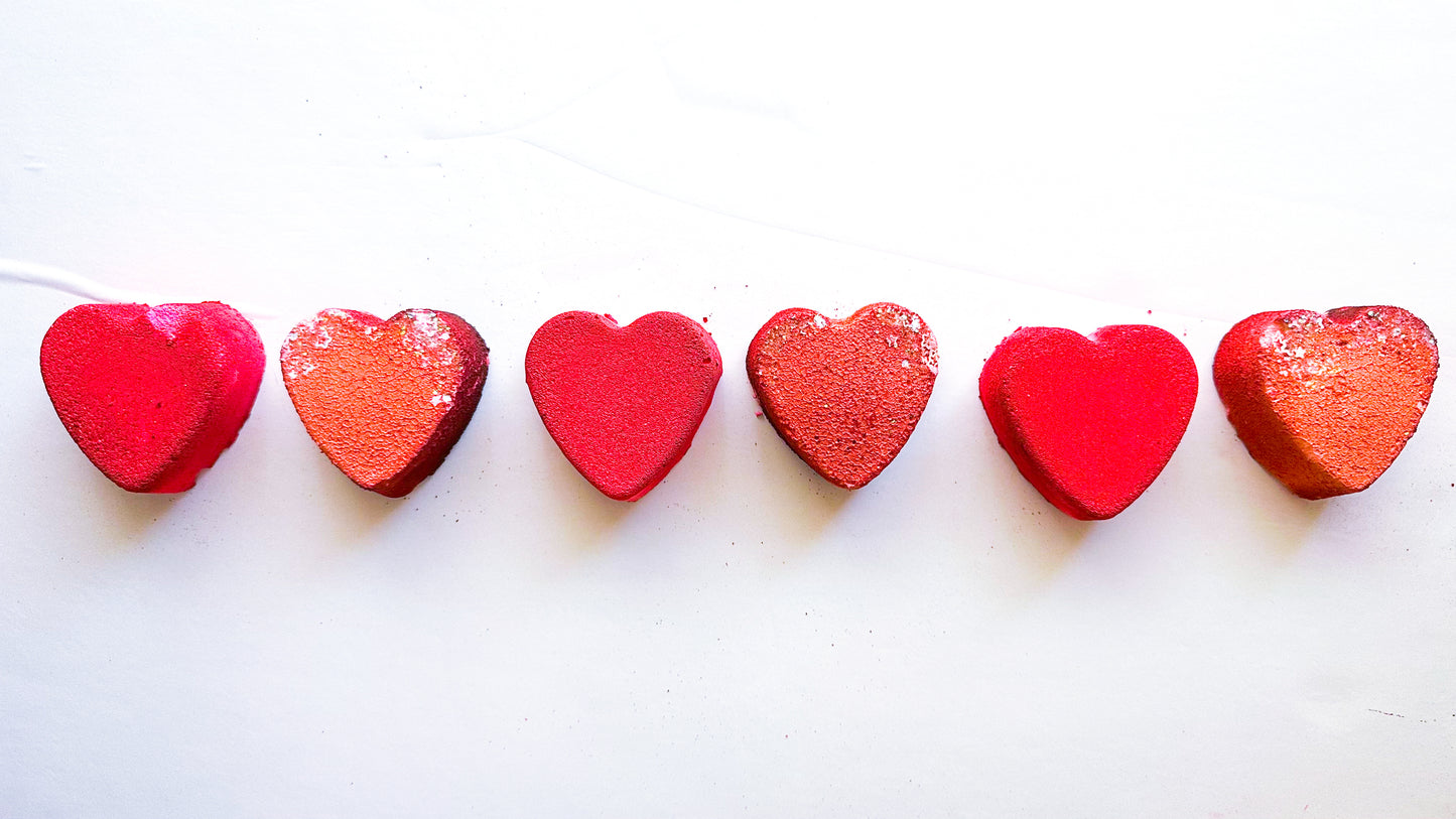 Kitty Love Hearts Red and Pink (Set of 6 )