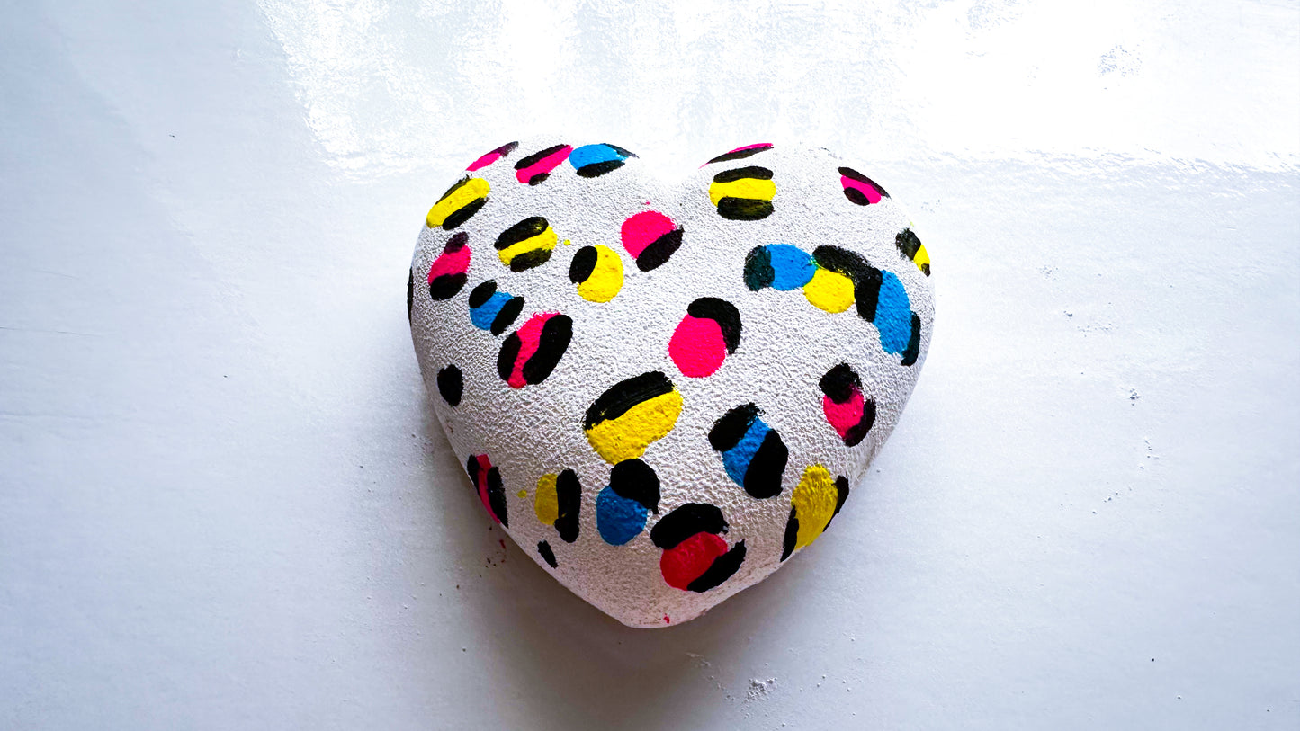 *Glitter Bomb* Lisa Frankie Leopard 3D Heart