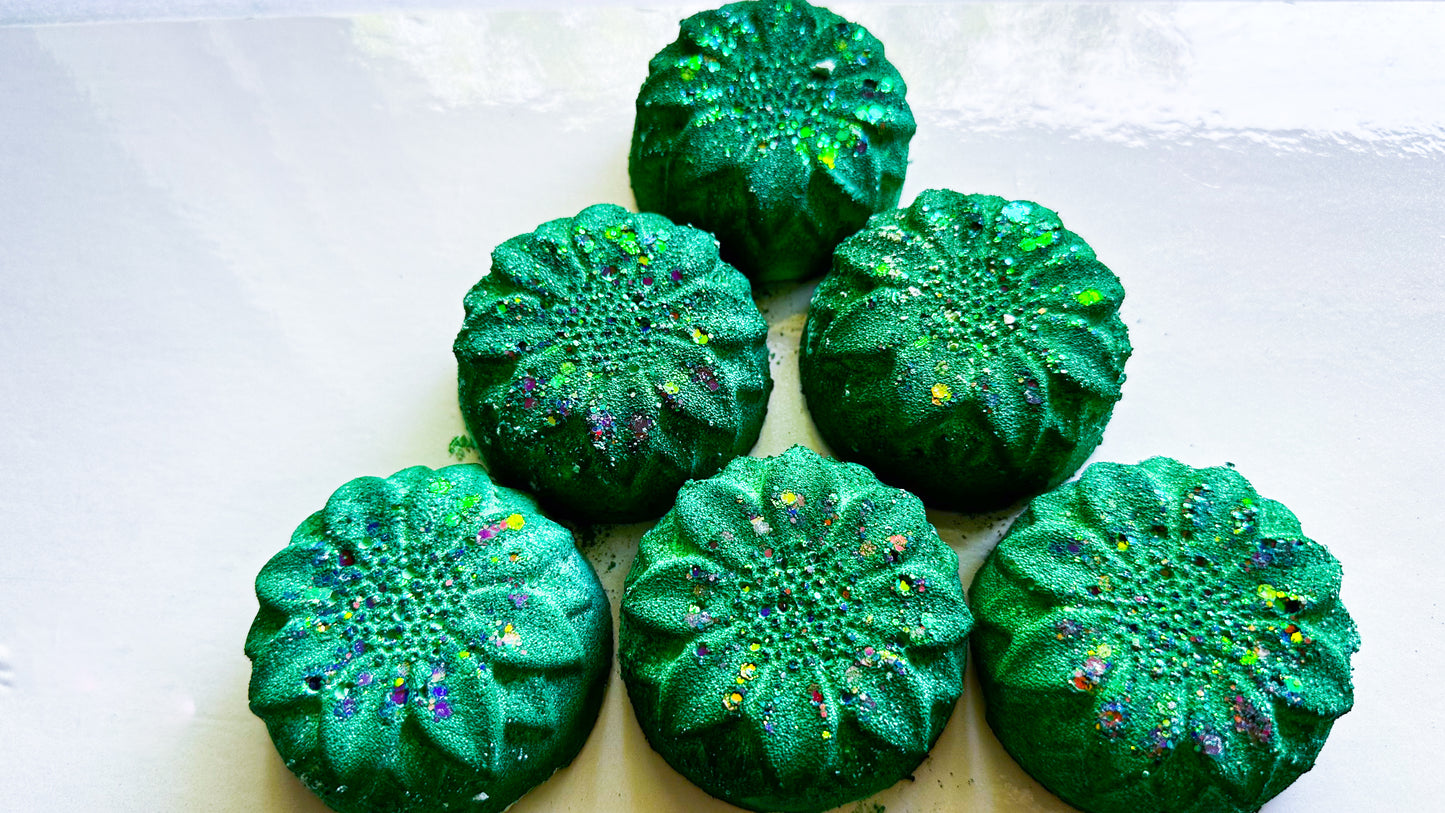 Green Round Flowers *Set of 6*