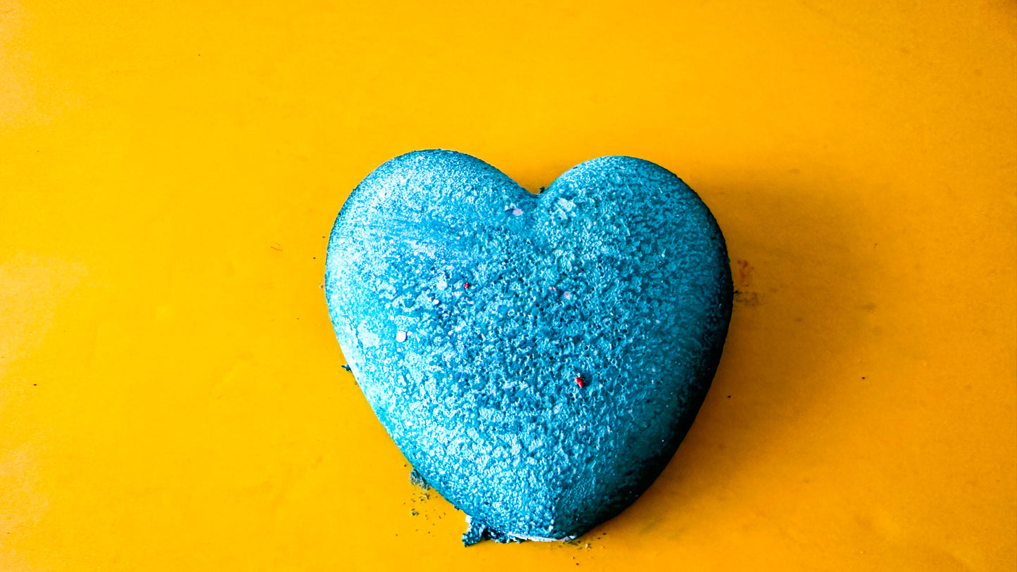 Glitter Blue Medium 3D Heart