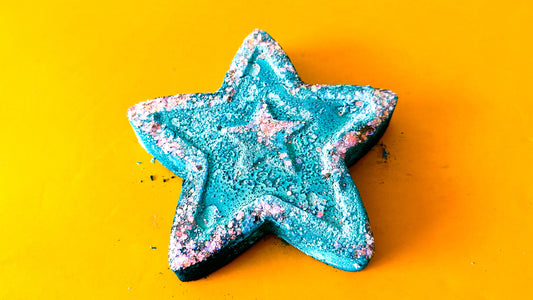 Gold Glitter Blue 3D Star