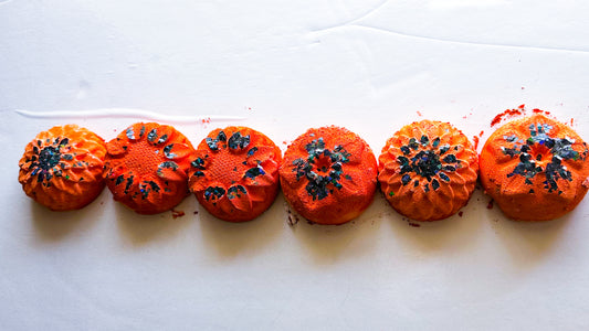 Jack O Lantern Round Flowers *Set of 6*