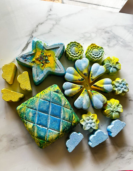 Lemon Blue Lily Pad Crush Set ( Set of 20 ) (Star Cracked )