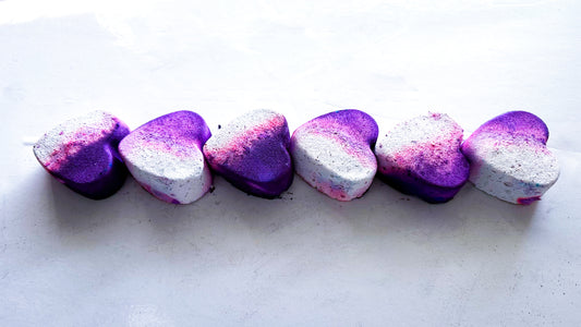 Purple And Creme Hearts (Set of 6 )