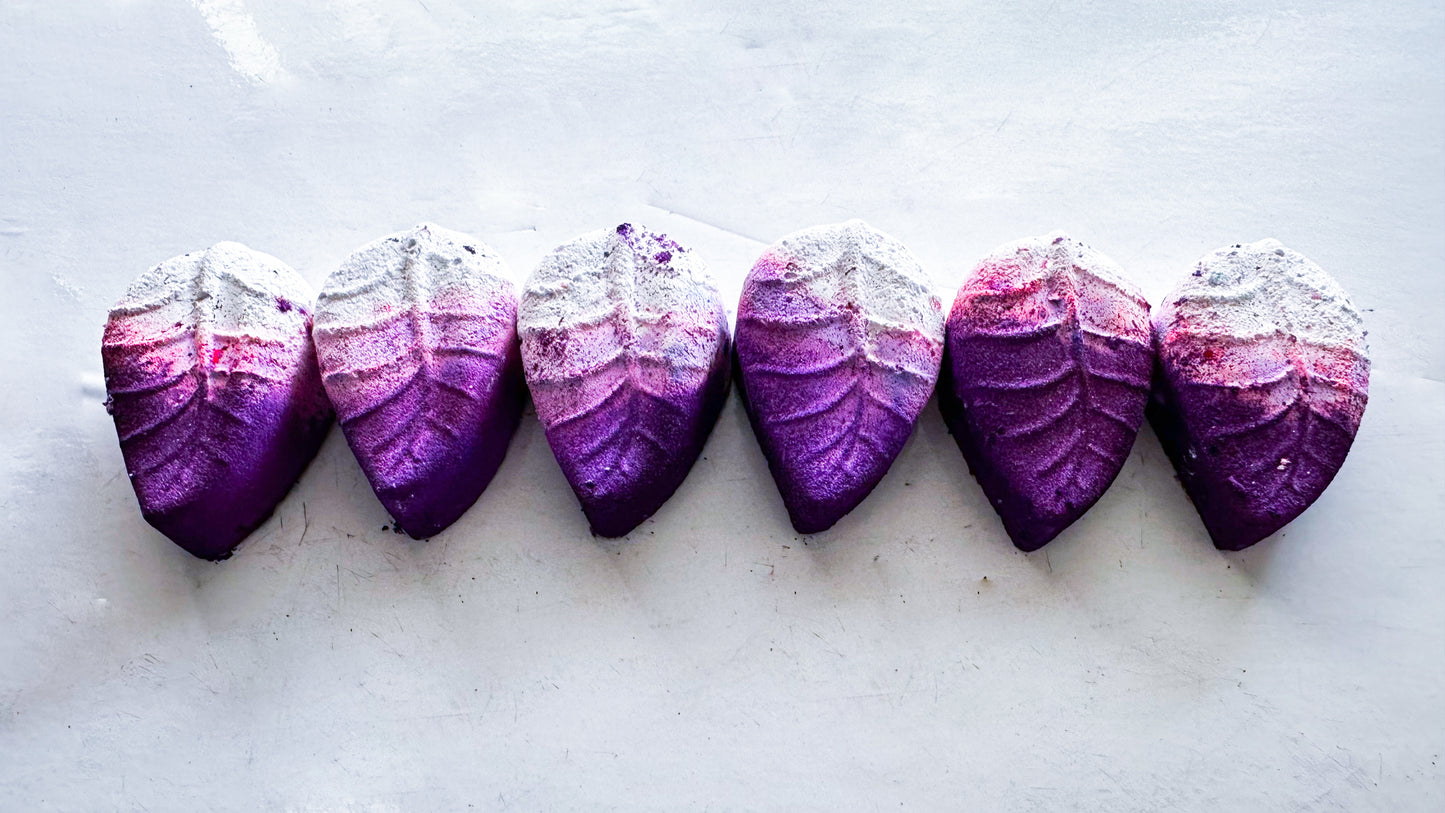 Purple and Creme Leaves (Set of 6)