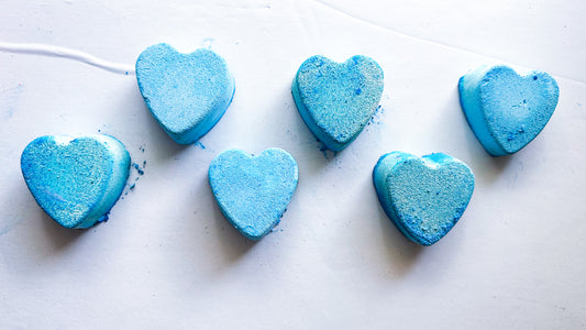 Dusty Blue Hearts (Set of 6)