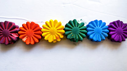 Pride ROYGBV Spiral Flowers * Set of 6 *