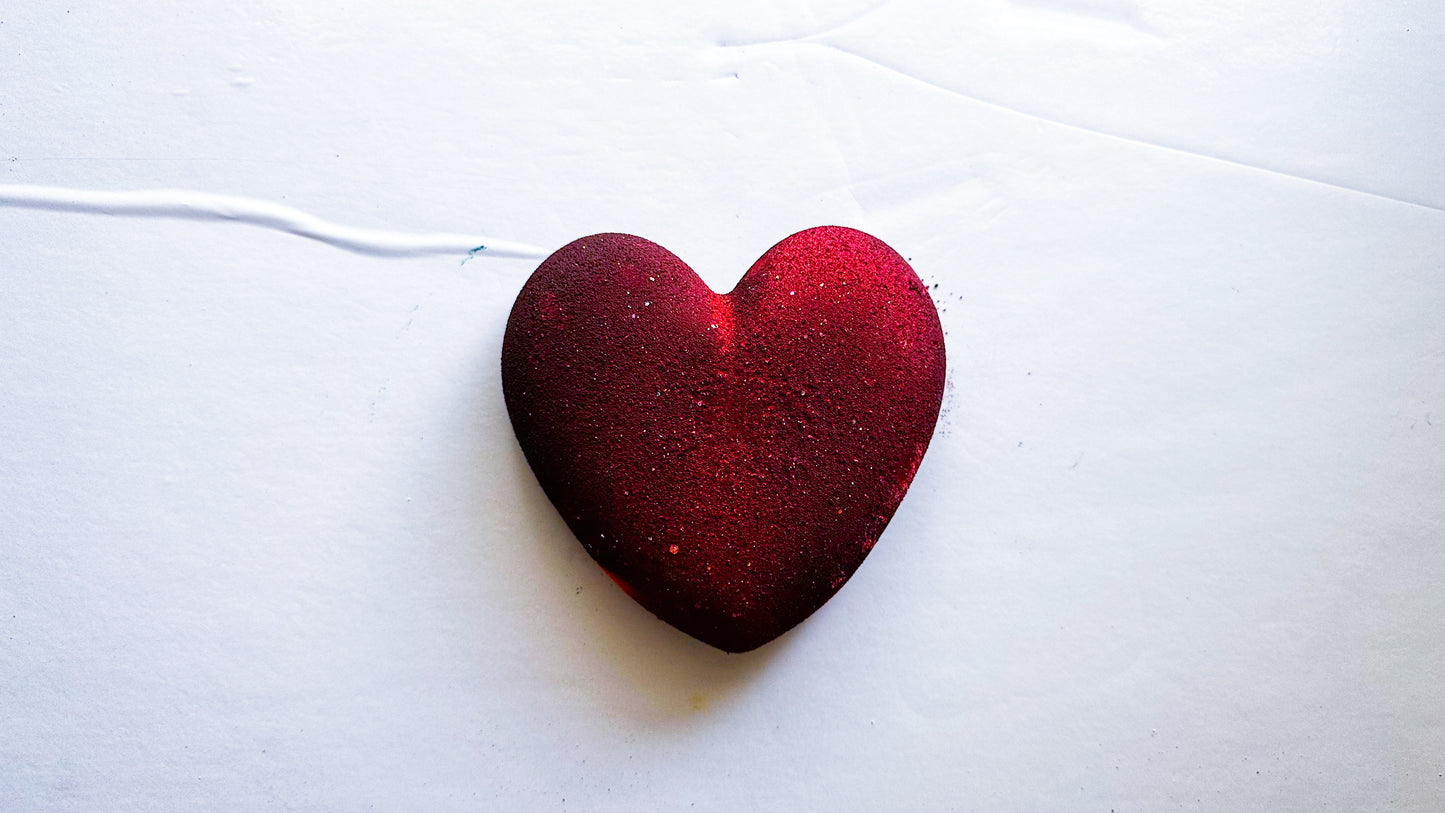 Deep Red Glitter Medium 3D Heart