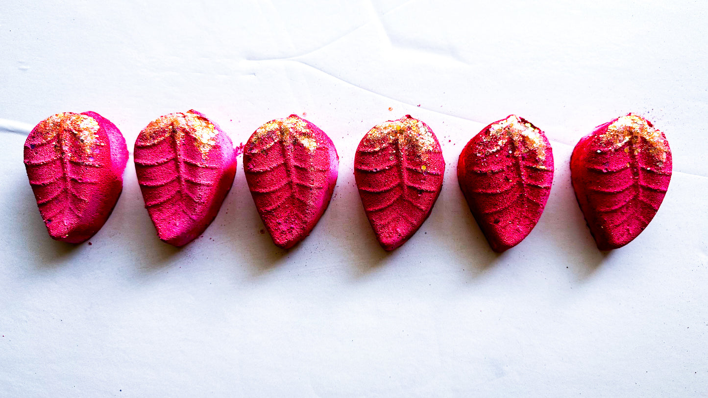 Barbie Girl Pink Glitter Leaves *Set of 6*