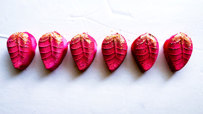 Barbie Girl Pink Glitter Leaves *Set of 6*