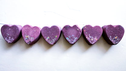 Dusty Purple Hearts (Set of 6)