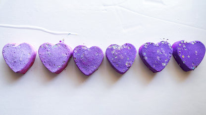 Cosmo Purple Glitter Hearts (Set of 6)