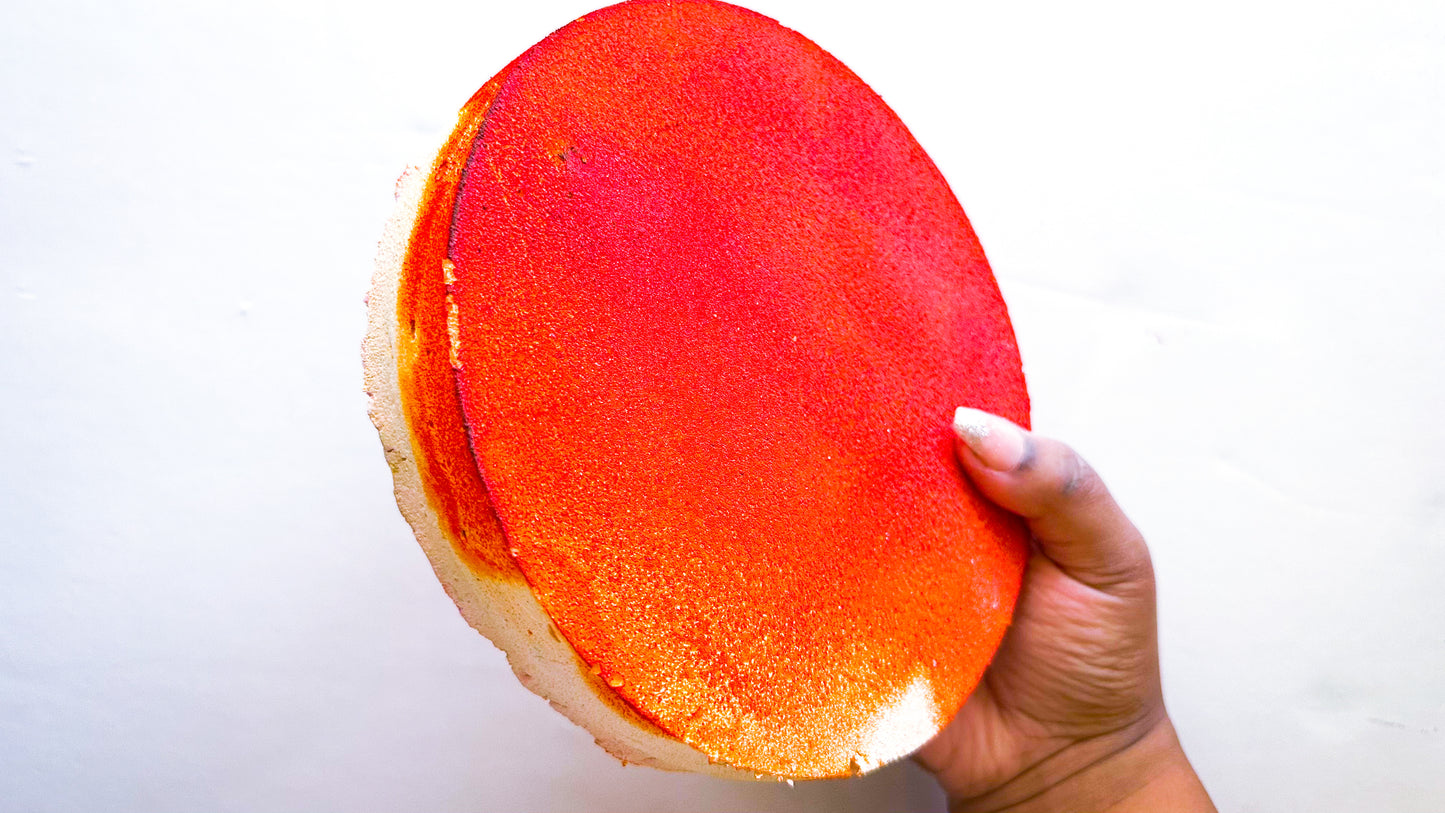 Tangy Tangerine Extra Large Circle Slab. *JASMRMarie Reform*