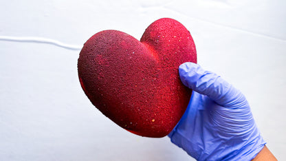 Deep Red Glitter Medium 3D Heart