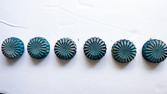 Green and Purple Spiral Buttons (Set of 6 *J.Asmr.Marie Reforms*)