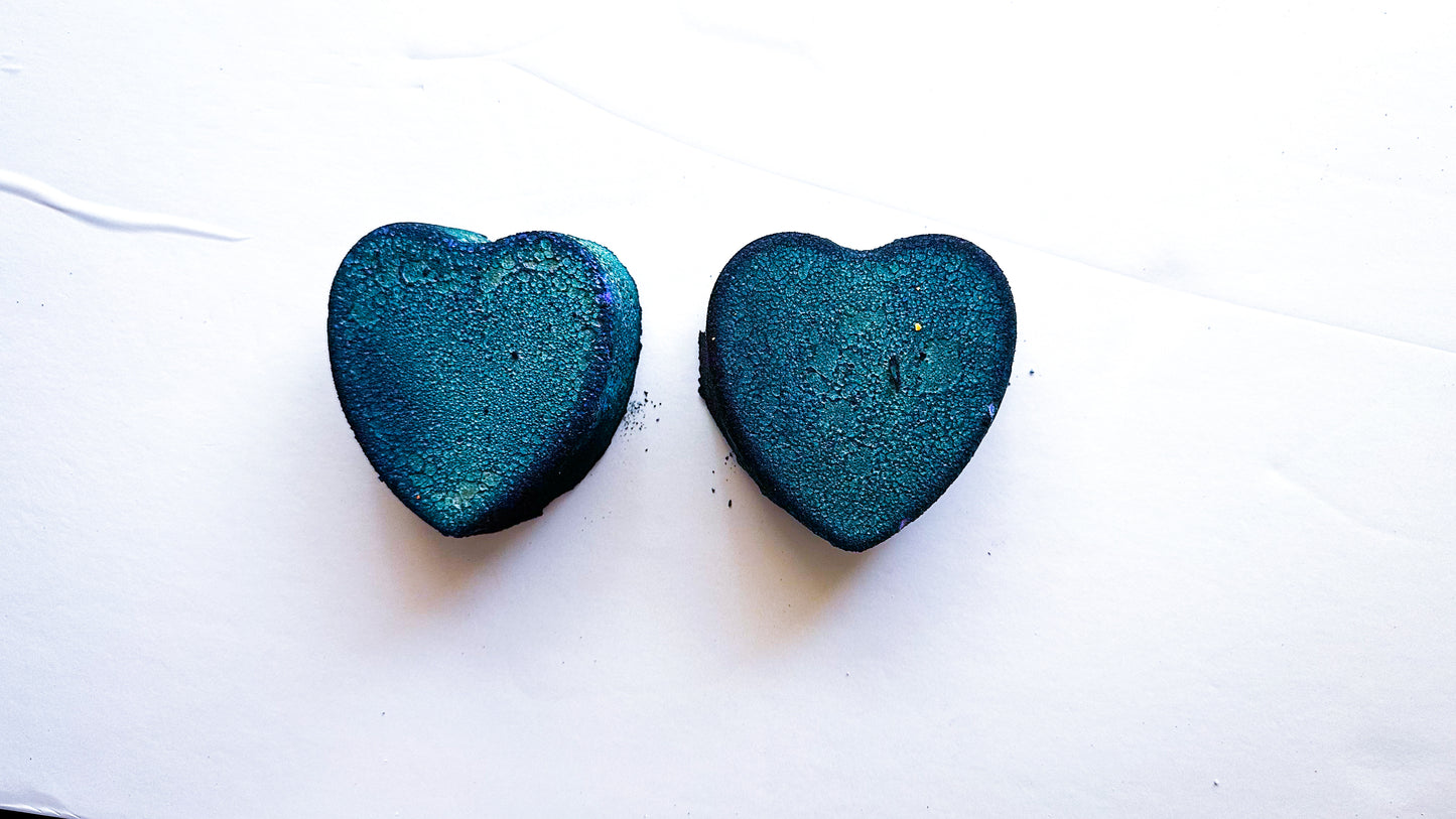 Teal Duo Medium 3D Hearts (Set of 2).    *JASMRMarie Reform*