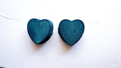 Teal Duo Medium 3D Hearts (Set of 2).    *JASMRMarie Reform*