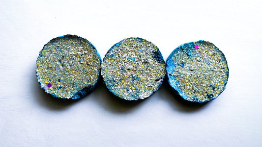 Dusty Blue Glitter Rounds *Set of 3*