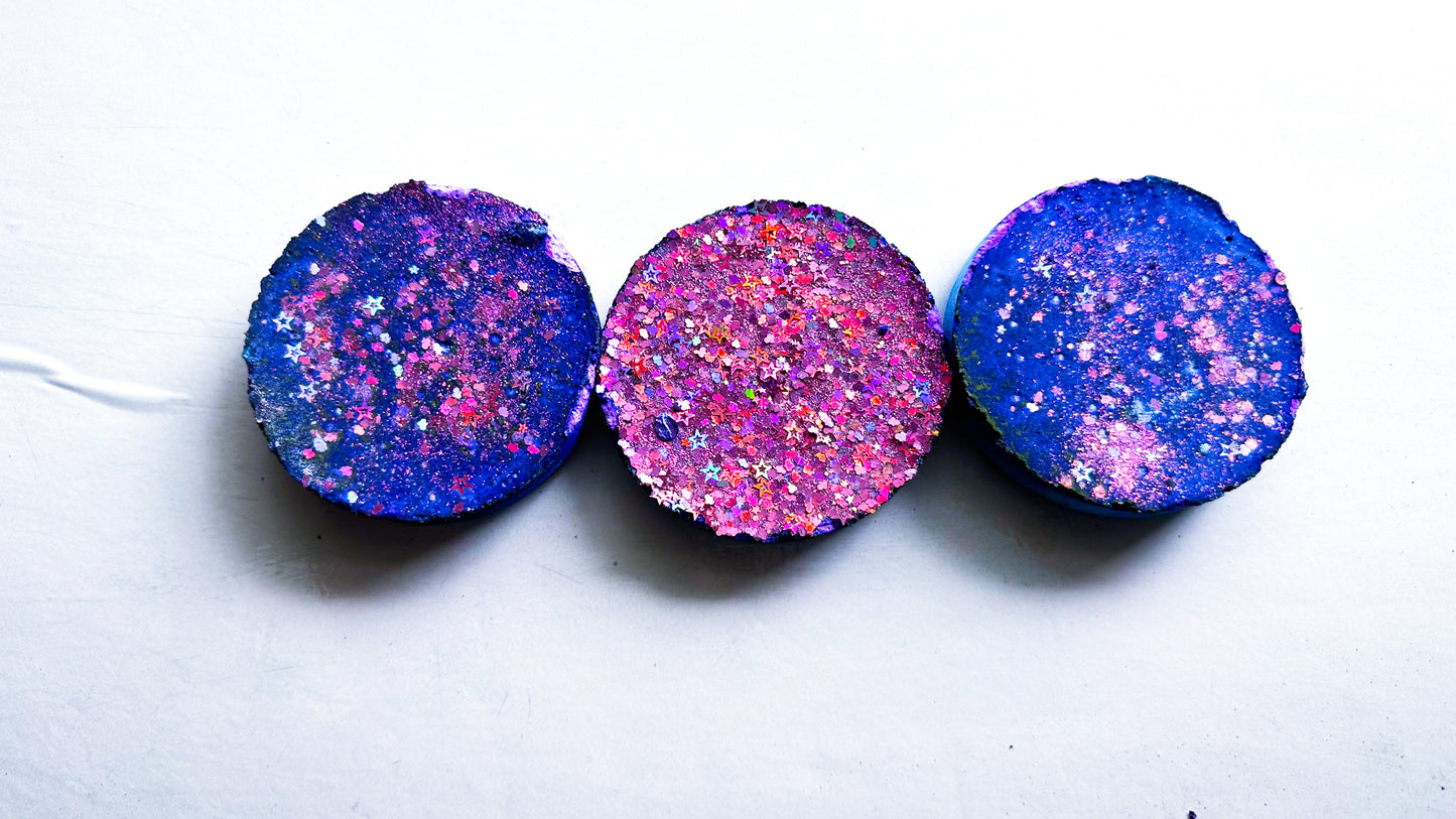 Galaxy Purple Glitter Rounds *Set of 3*