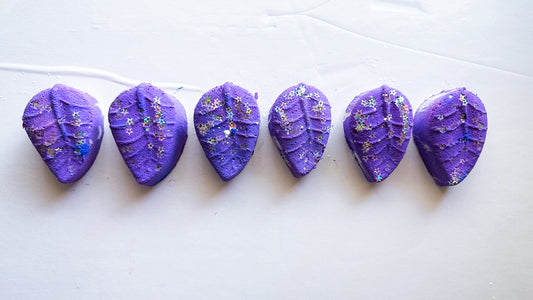 Cosmo Purple Glitter Leaves *Set of 6*