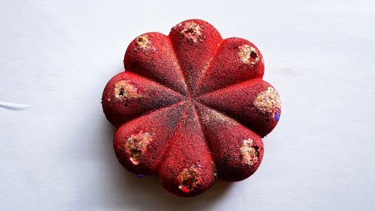 Red Pop Gold Glitter Large Spiral Bun