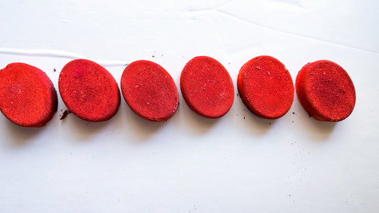 Deep Red Glitter Ovals (Set of 6)