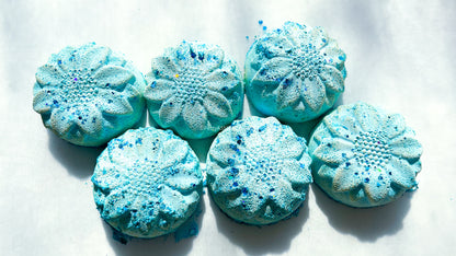 Sky Blue Round Flowers *Set of 6*