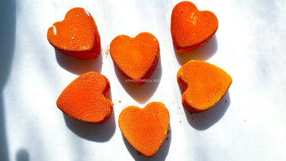 Tangerine Hearts *Set of 6*