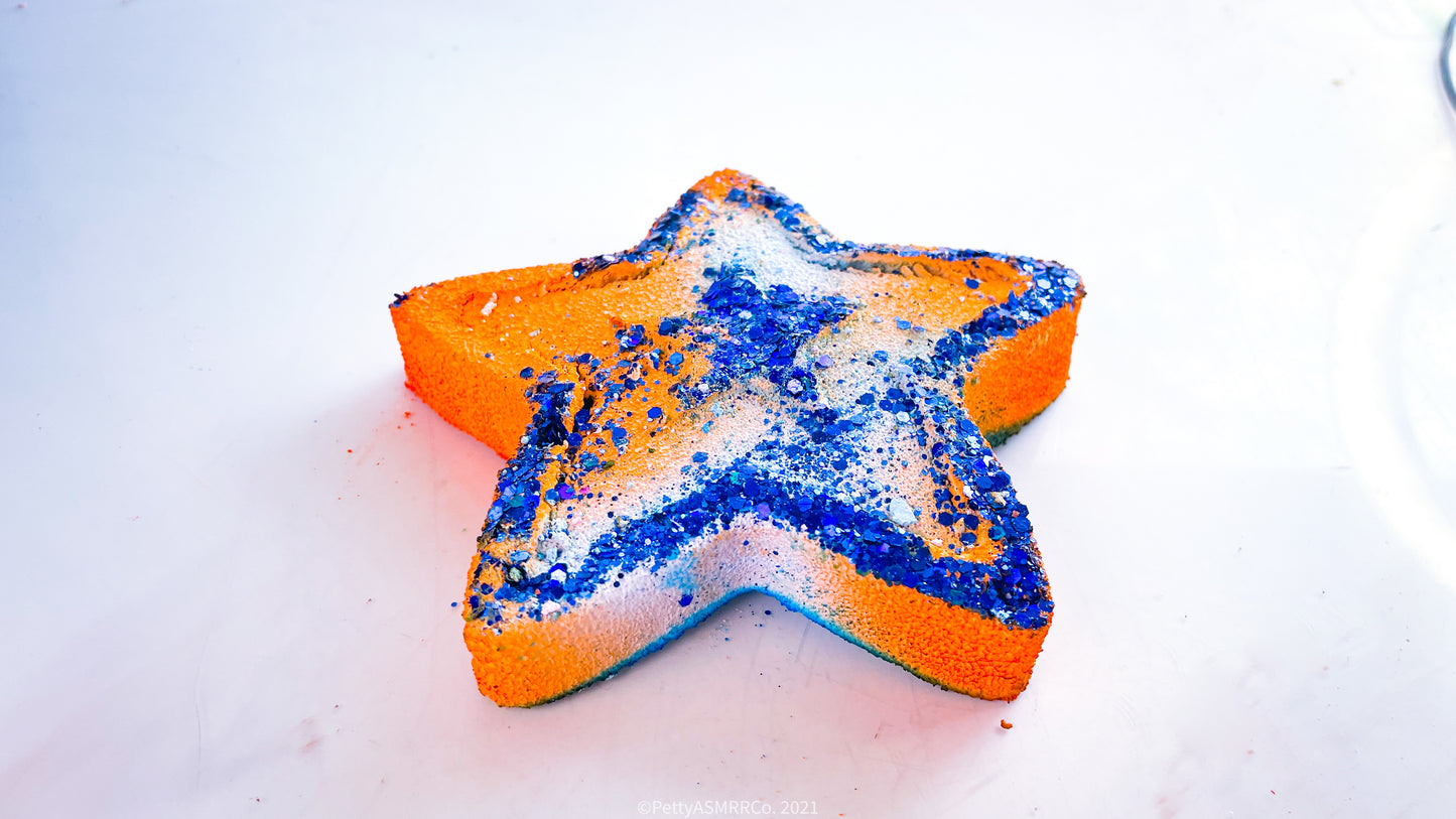 Blue | Orange Tye-Dye Glitter Star