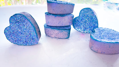 Purple Glitter Hearts ( Set of 6)