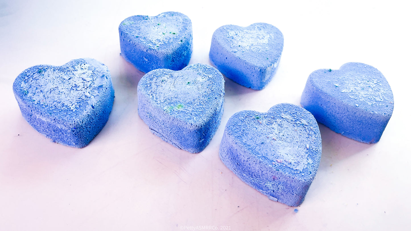 Plain Blue Hearts ( Set of 6)