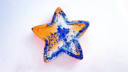 Blue | Orange Tye-Dye Glitter Star