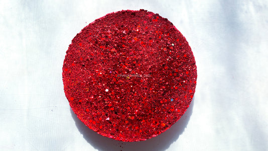 Kiss Me Red Large Glitter Round