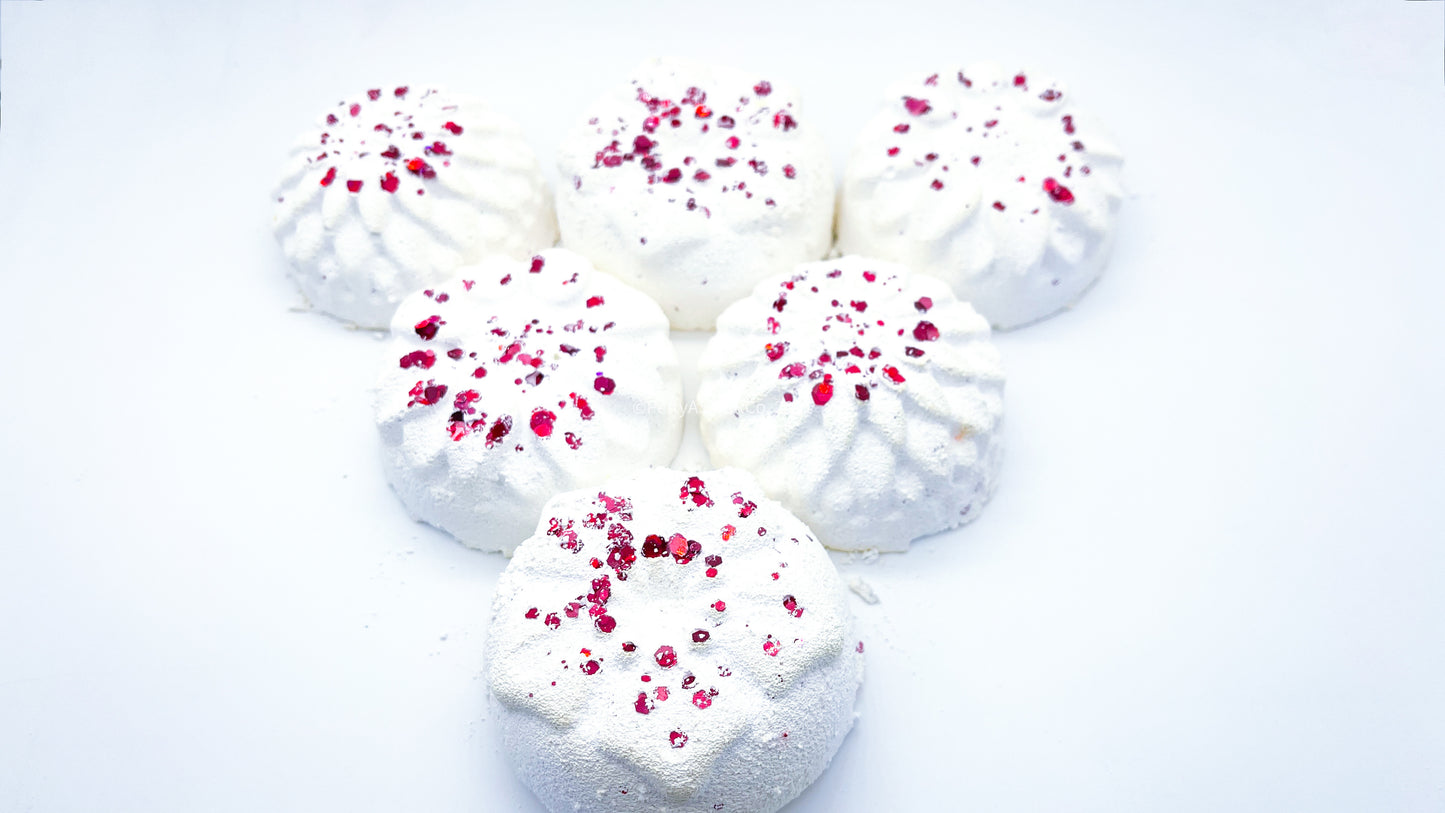 Raspberry Creme Glitter Flowers *Set of 6*