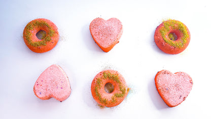 Red | Gold Heart of Donuts ( Set of 6)