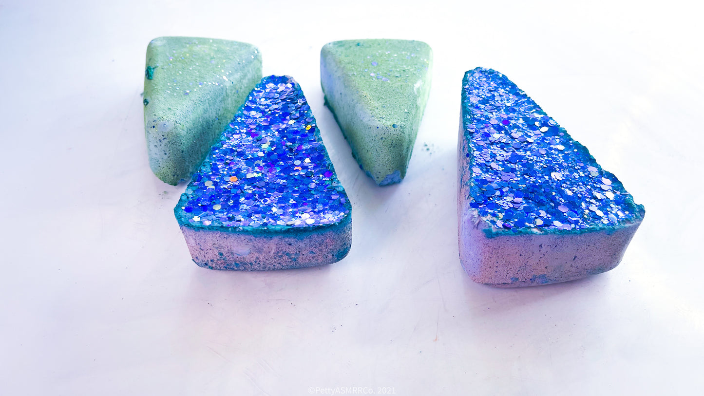 Glitter Green Triangles ( Set of 4 )