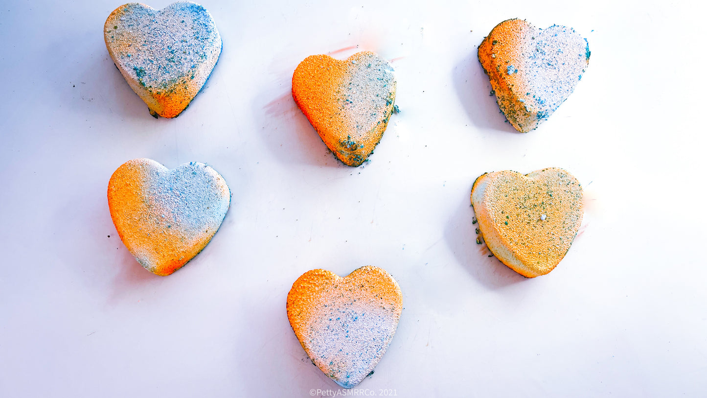 Blue | Orange Tye-Dye Hearts (Set of 6)