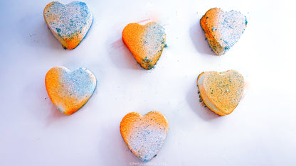 Blue | Orange Tye-Dye Hearts (Set of 6)