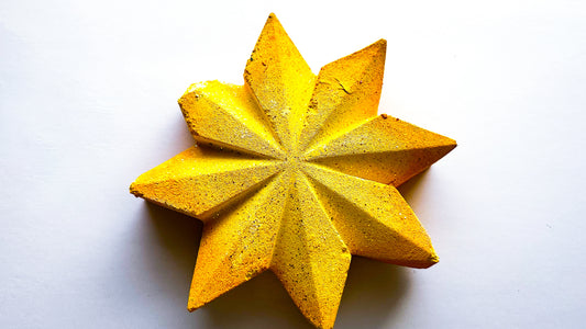 Yellow Glitter Extra Large 3D Star *Chipped point*