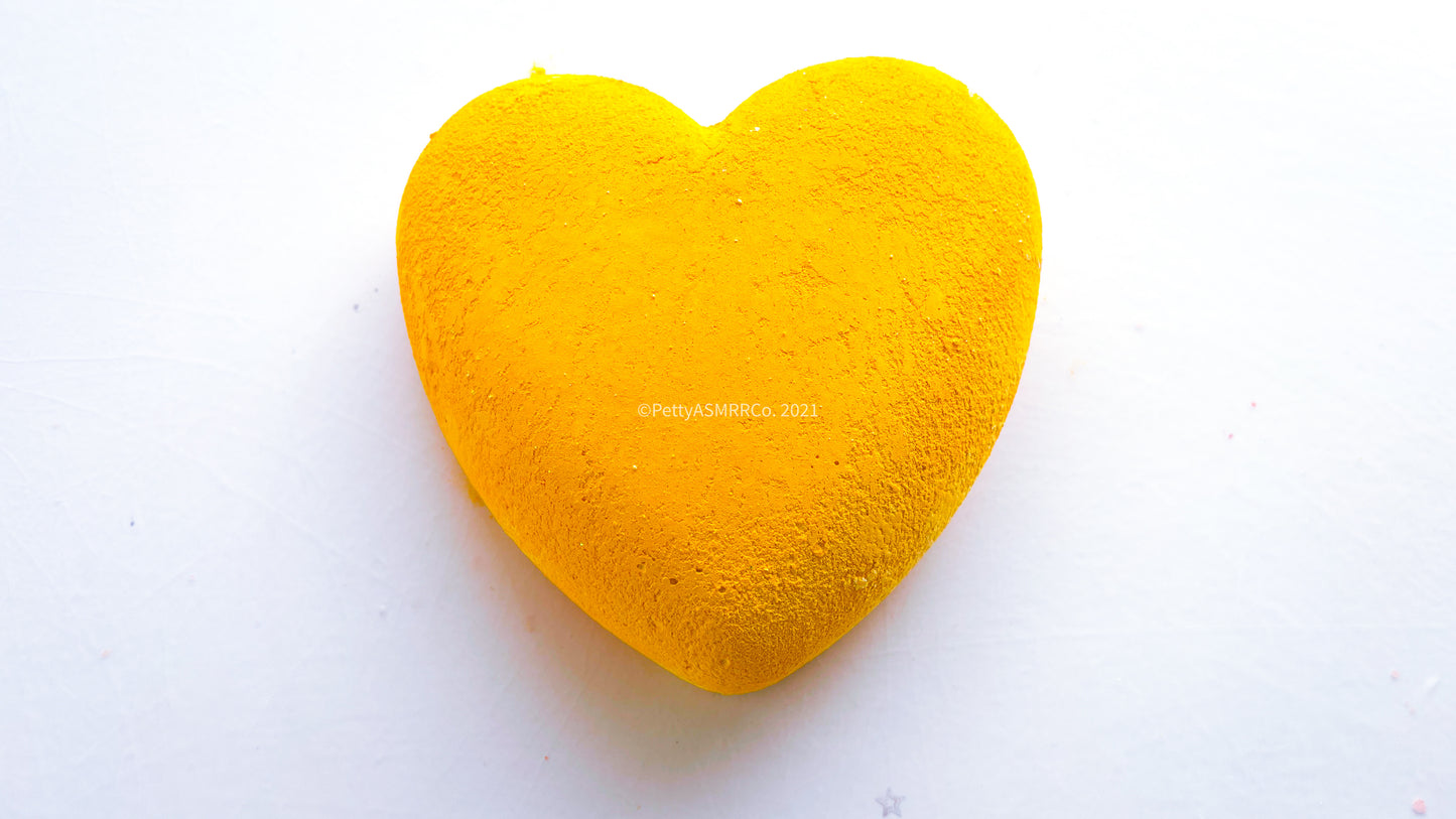 Fluffy Lemon Yellow 3D Heart