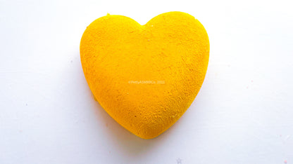 Fluffy Lemon Yellow 3D Heart