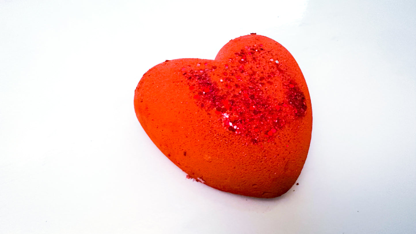 Juicy Red Glitter Medium 3D Heart