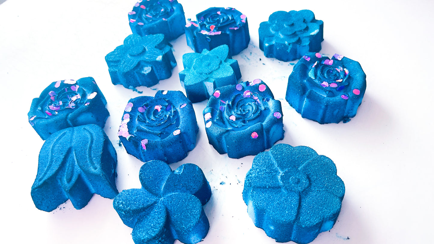 Royal Blue Flowers Mini Mass (Set of 12)